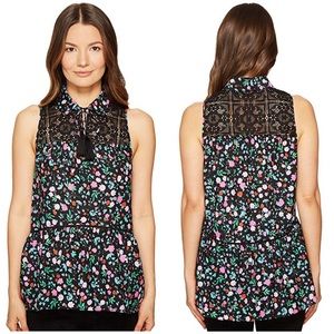 KATE SPADE GREENHOUSE LACE YOKE TOP XS